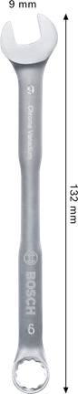 Kunci kombinasi Bosch 9 mm krom vanadium.